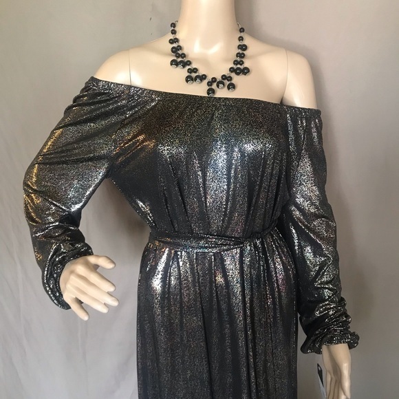 LuLaroe Eve Black Iridescent Dress Size Small long sleeves - Picture 4 of 16